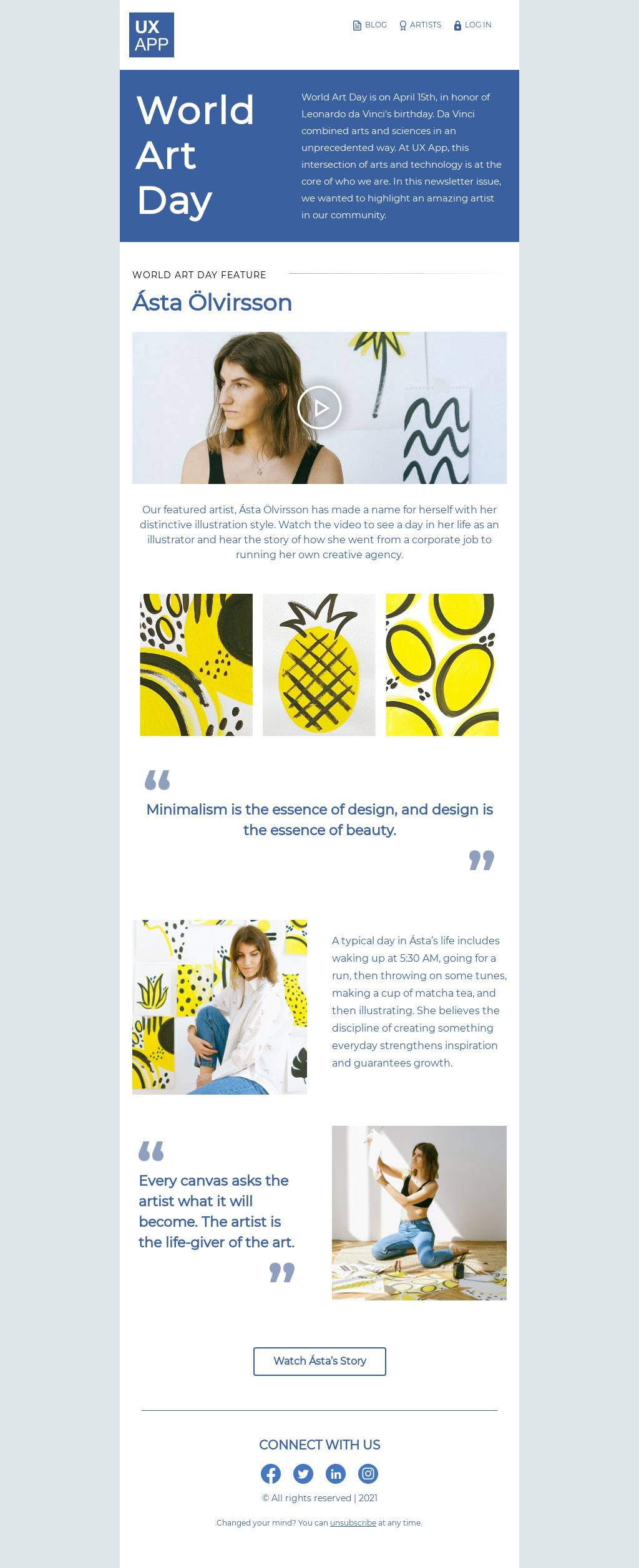 Artist Spotlight Newsletter