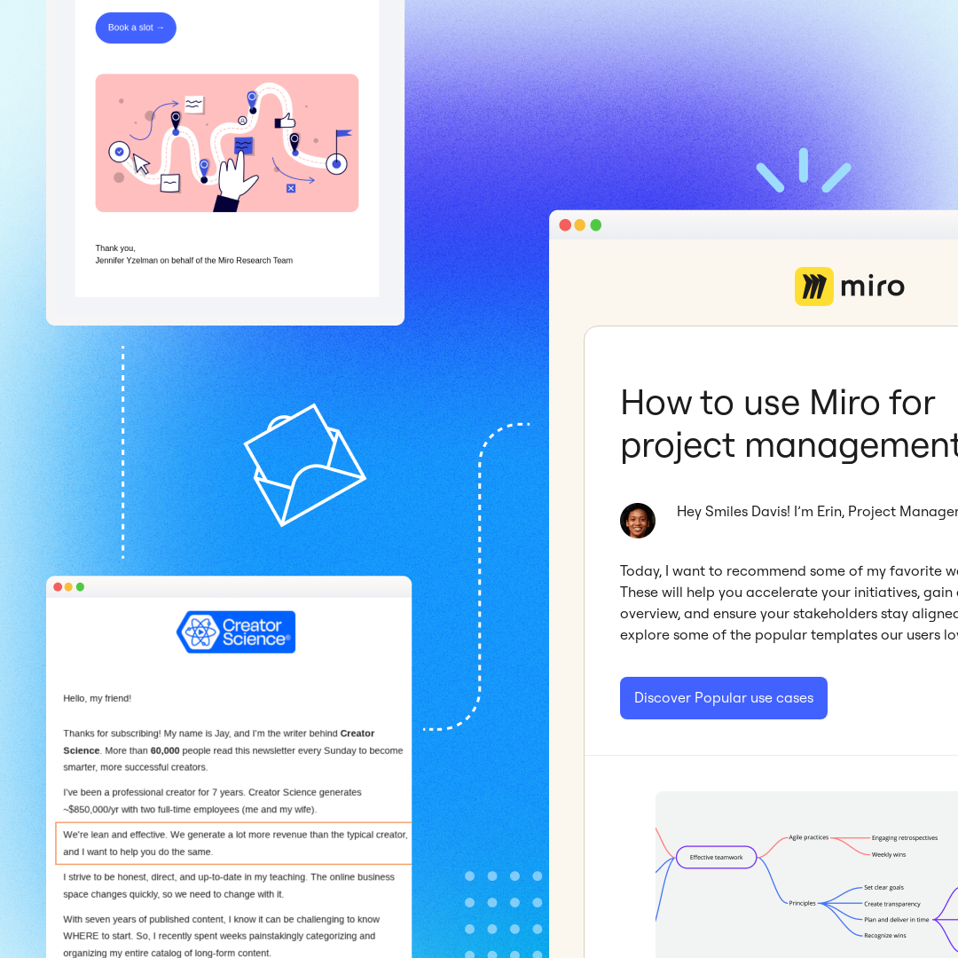 What B2B Marketers Can Learn from Creator‑Led Email Marketing cover image featuring Miro's B2B emails